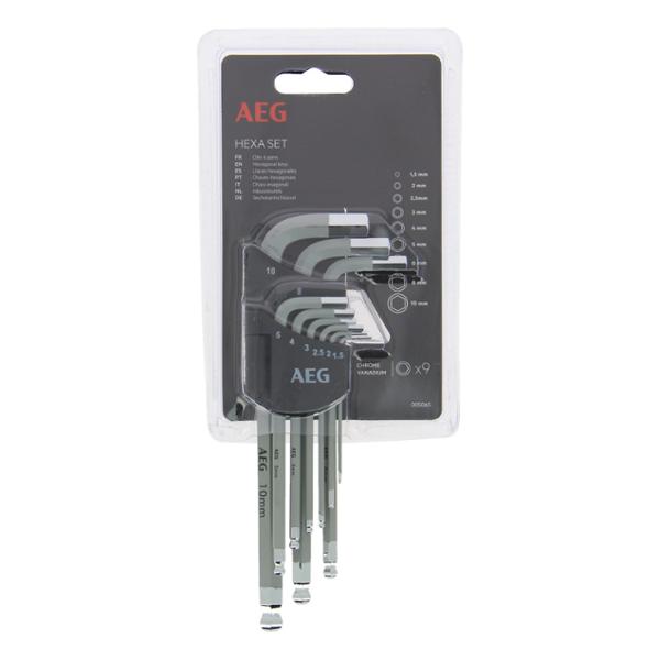 AEG 9 pieces hexagon key set + storage rack