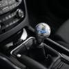 WRC blue light gear knob. Brushed/shined alu