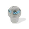 WRC blue light gear knob. Brushed/shined alu