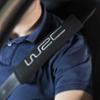 WRC 2 seat belt pads. Black,silver embroidered
