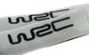 WRC 2 seat belt pads. Silver,black embroidered