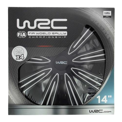 WRC lot de 4 enjoliveurs bicolores pour tout type de roue 14 pouces