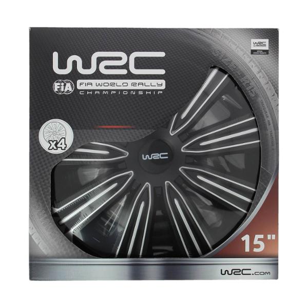 WRC lot de 4 enjoliveurs bicolores pour tout type de roue 15 pouces