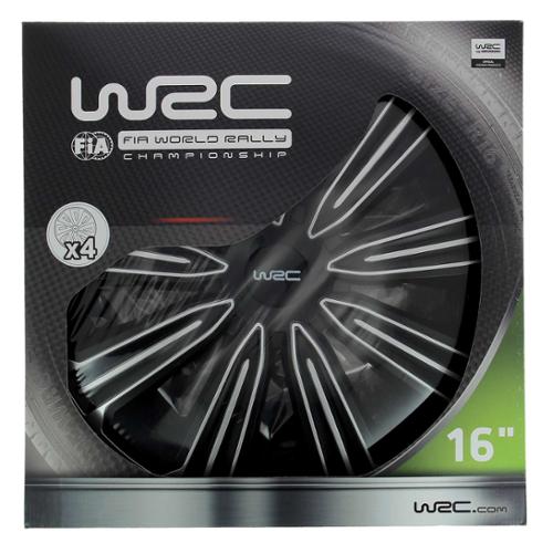 WRC lot de 4 enjoliveurs bicolores pour tout type de roue 16 pouces