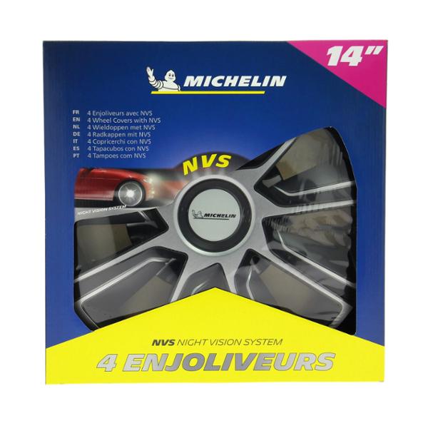 MICHELIN boîte 4 enjoliveurs 14'' NVS 49 bicolore