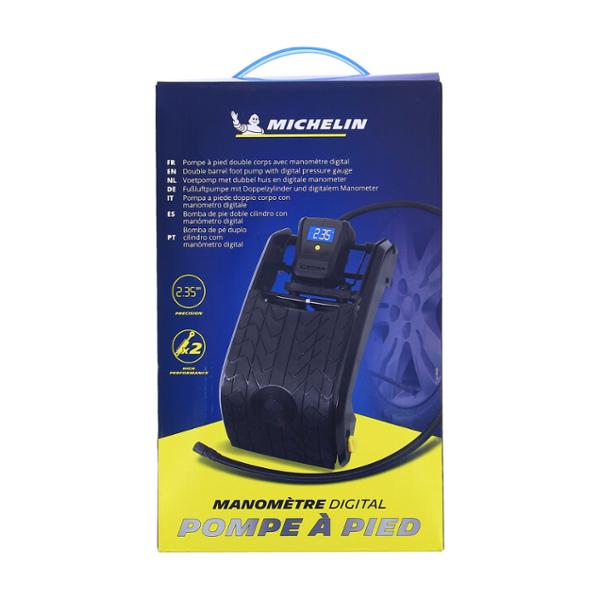 MICHELIN Pompe à Pied Double Piston avec Manomètre Digital