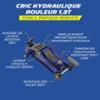 MICHELIN 009556 Cric Hydraulique Rouleur 1,8T – Hauteur 105-350 mm – Poignée Confort, Transport Ergonomique et Levage 360° – Stabilité, Semelle Caoutchouc, Rangement Magnétique, Roues Pivotantes