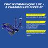 MICHELIN Kit Levage Auto Cric Hydraulique 1,8T + 2 Chandelles