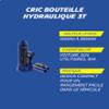 MICHELIN 009559 Cric hydraulique bouteille 3T - Levage 195-385mm - Tige filetée réglable - Poignée confort - Compact et robuste pour voitures, SUV, 4x4