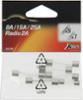 XLTECH 5 fusibili vetro 2x8A / 2x15A / 1x25A  + 1 radio