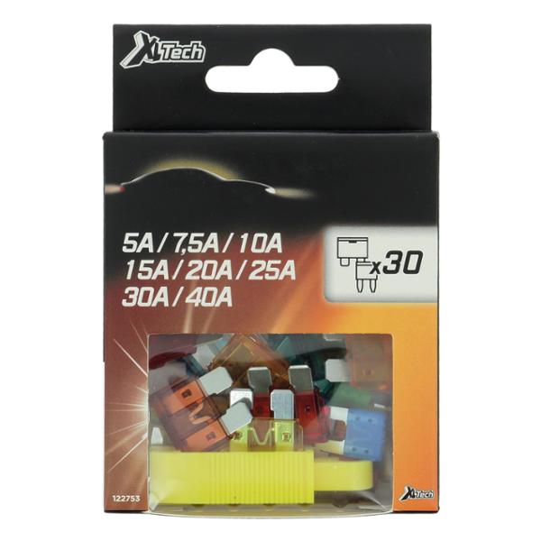 XLTECH 30 fusibili a spina + mini + morsetto