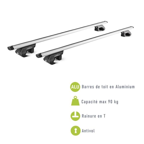 Green Valley 2 barres de toit Alu TRAX 135cm