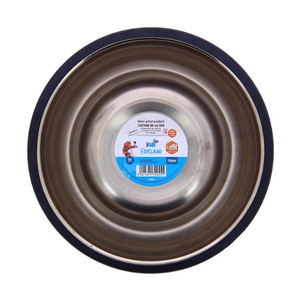 FIDELAMI Gamelle Inox Anti-Dérapant, Chien Chat, 22 x 6cm, Brun