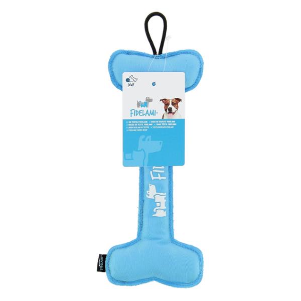 FIDELAMI Os textile bleu pour petit chien ou chiot