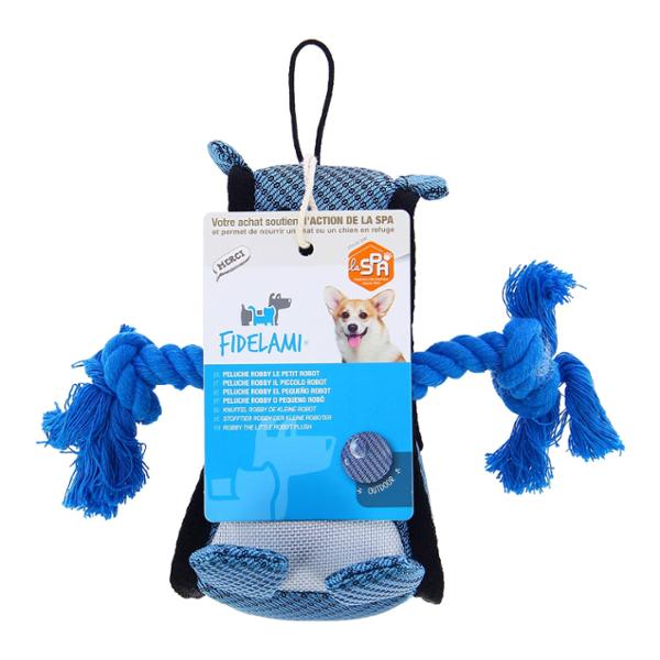 FIDELAMI Peluche Robby le petit robot peluche pour chiot ou petit chien