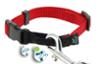 FIDELAMI Collier pour Chien, Boucle Textile Silencieuse, Rouge, S 25 à 35 cm