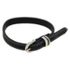 FIDELAMI Collier Boucle pour Chien, Imitation Cuir, Noir uni, M : 34 à 41 cm