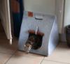 FIDELAMI Maison en feutre modulable, panier pour chat, maison pour chat