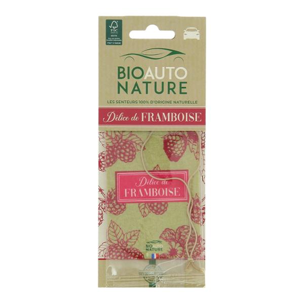 BIO AUTO NATURE Désodorisant Voiture, Carte à suspendre, Parfum Délice Framboise