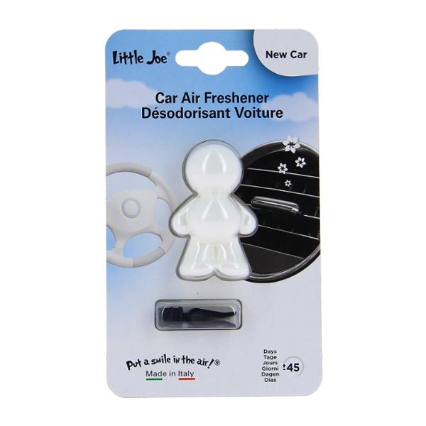 LITTLE JOE Désodorisant Voiture Neuve, Diffuseur à fixer sur l'Aérateur, Blanc