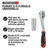 PRECISION STEEL Cricchetto 3/8 + presa universale