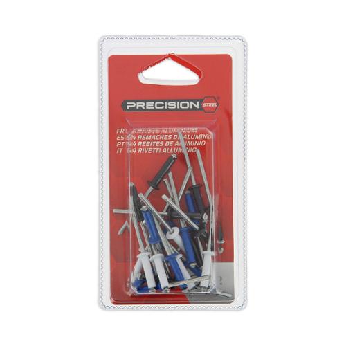 PRECISION-STEEL 24 rivetti alluminio ø 4,2 mm bianco-nero-blu