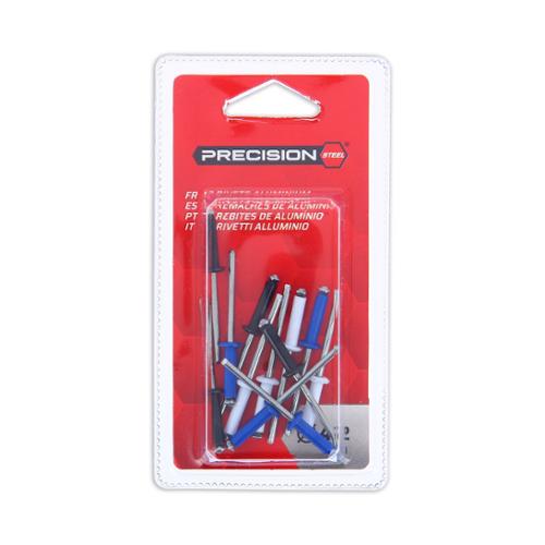 PRECISION-STEEL 12 rivetti alluminio ø 4,2 mm bianco-nero-blu