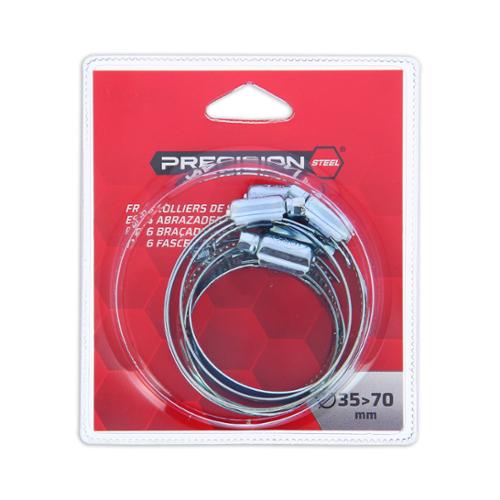 PRECISION-STEEL 6 fascette di serraggio da 35 a 70mm