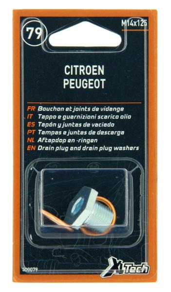 XLTECH 1 tappo cambio olio + 2 guarnizioni PSA M14