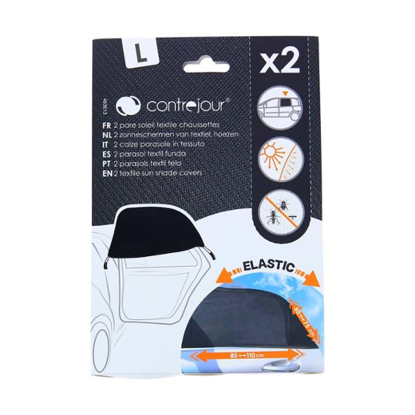 ContreJour 2 rideaux "Chaussette" L-  H 60 à 75cm / L 85 à 110cm