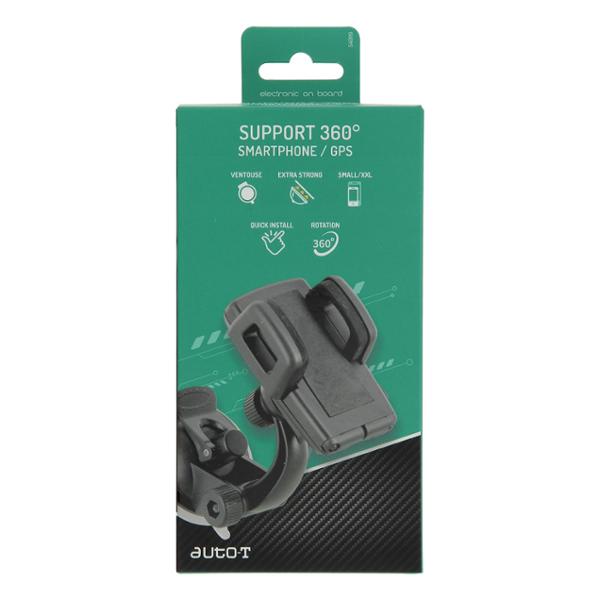 AUTO-T mount x all smartphones &GPS. 360°/suction cup