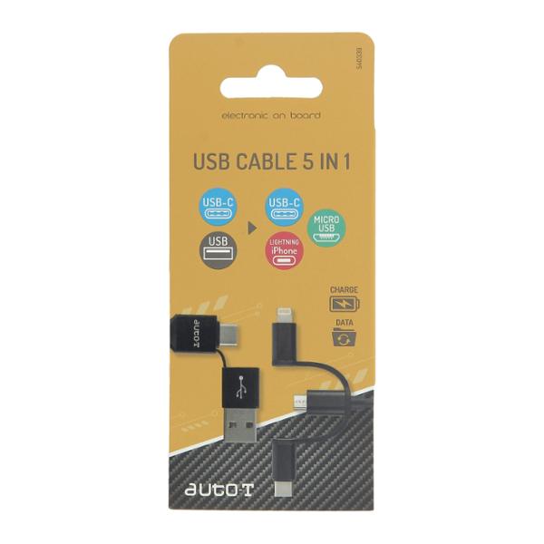 AUTO-T cavo innovativo a 5 teste USB-C verso USB-C