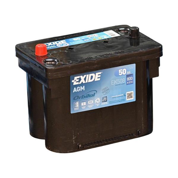 EXIDE AGM EK508 50Ah 800A - La Batterie pour les besoins électriques les plus exigeants des véhicules Start-Stop#Les batteries AGM d'EXIDE sont dotées de la technologie révolutionnaire LifeGrid, idéale pour les voitures équipées du système Start-Stop ou de systèmes de récupération d énergie au freinage et ainsi résister aux cycles continus de charge/décharge imposés par le dispositif Stop&Start des véhicules modernes.#La gamme a été conçue pour nos clients première monte et est spécialement optimisée pour les technologies de motorisations les plus avancées arrivant sur le marché aujourd hui et dans les années à venir. Elle offre des performances inégalées et l assurance d une marque présente en première monte.#Bac des batteries issu de plastique recyclés afin de réduire l'impact environmental
