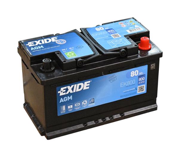 EXIDE EK800 BATTERIE VOITURE STOP&START 80Ah 800A AGM  L04