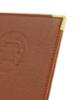Porte-papiers classic brun coins protégés bordure métallique dorée