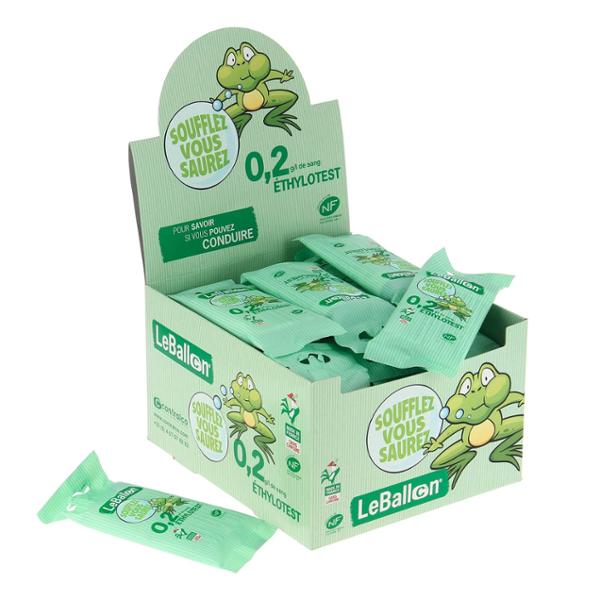 Sachet de 1 éthylotest "Jeune conducteur" à la norme NF (0.2g/L) - sans chrome