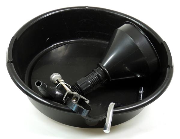 Kit vidange 4 pièces : bac vidange, clé vidange, clé filtre huile, entonnoir
