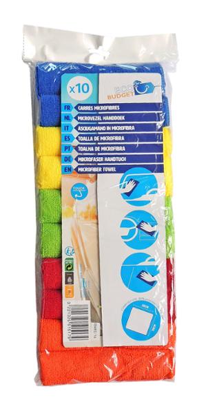 ECOBUDGET Lot de 10 microfibres, Dimensions : 30 x 30 cm
