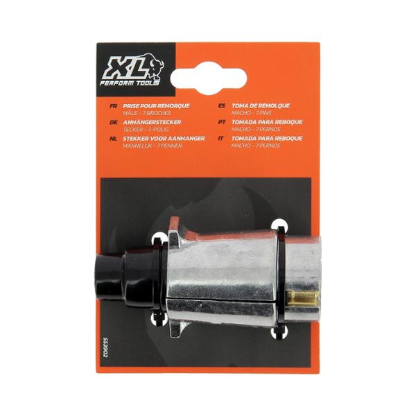 XL Perform Tool 553902 Spina maschio a 7 poli per rimorchio in metallo, 12 V