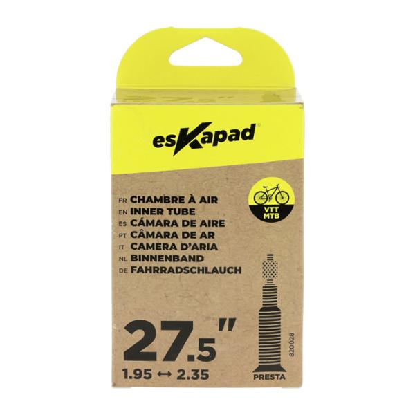 esKapad Chambre A Air VTT 27,5 pouces x1,95 à 2,35 Valve Presta