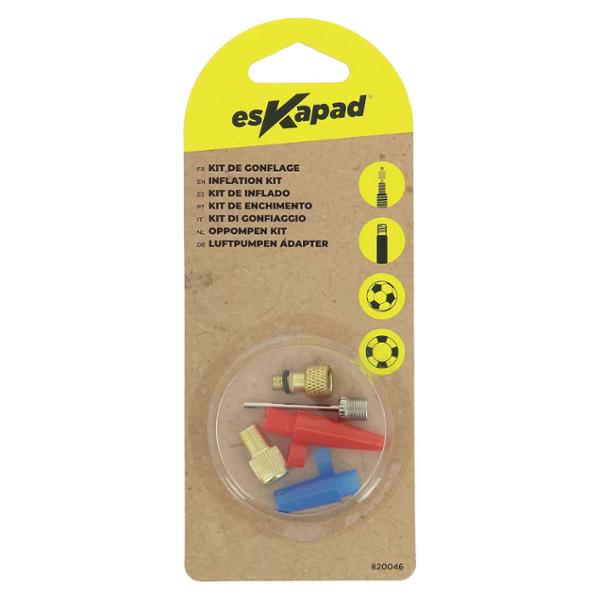 esKapad Kit 5 embouts de gonflage : Aiguille, Presta, Schrader, Bouée