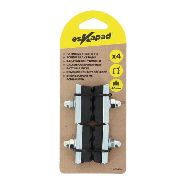 esKapad 4 Patins de Frein Velo à Vis, 40 mm