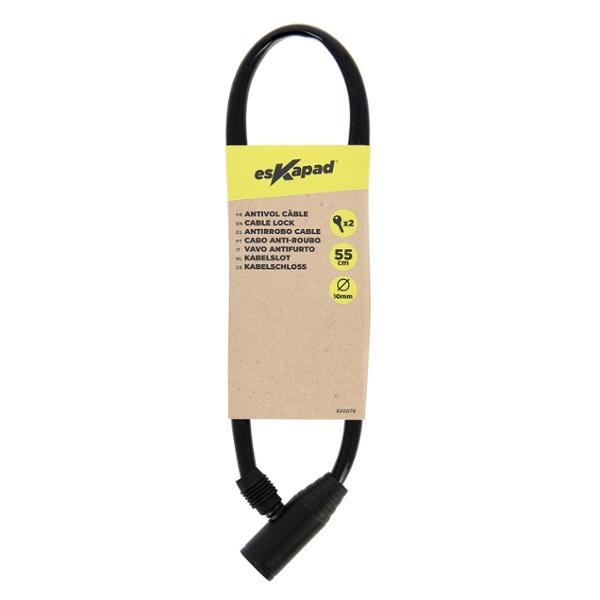 esKapad Antivol Vélo, Câble, 2 Clés, Diam=45mm / L=550mm