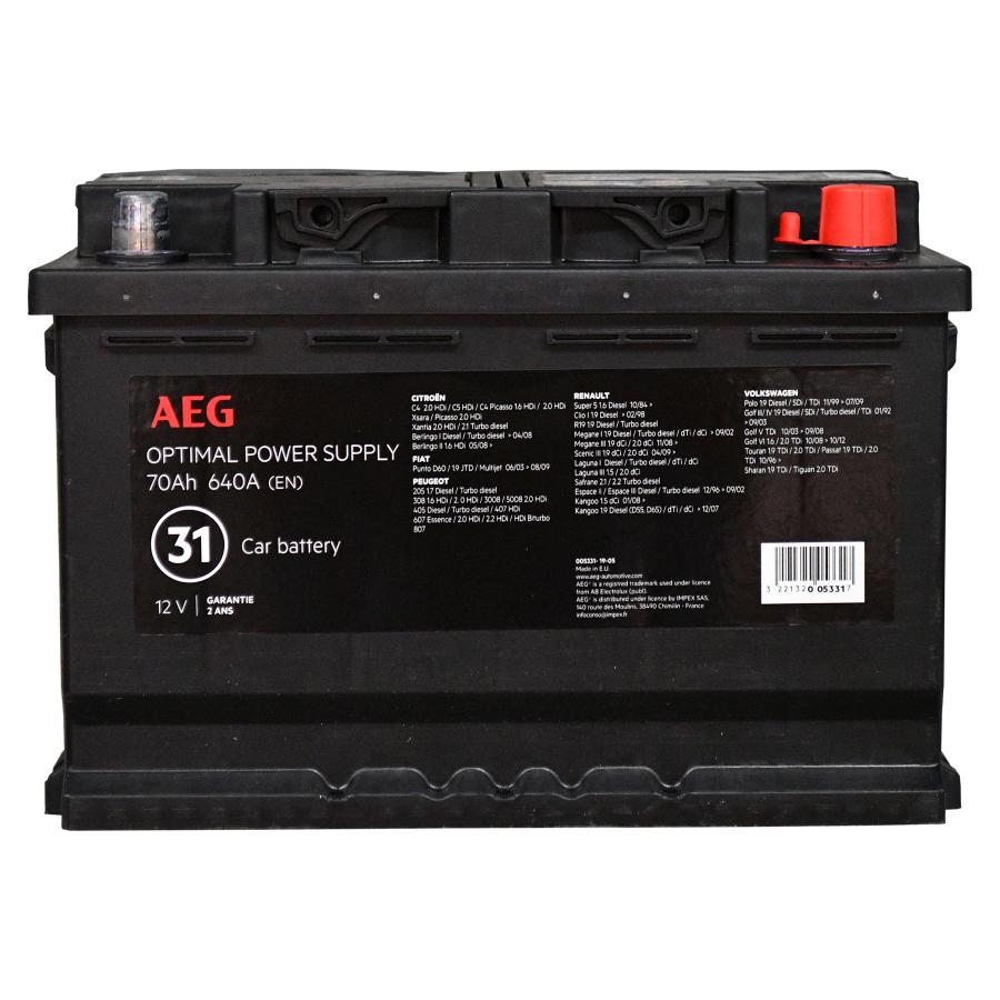 AEG batterie auto 640A 70Ah - 005331 - 3221320053317 - Impex